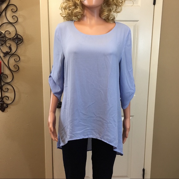 Chico's Tops - Chico’s periwinkle high low back slit top